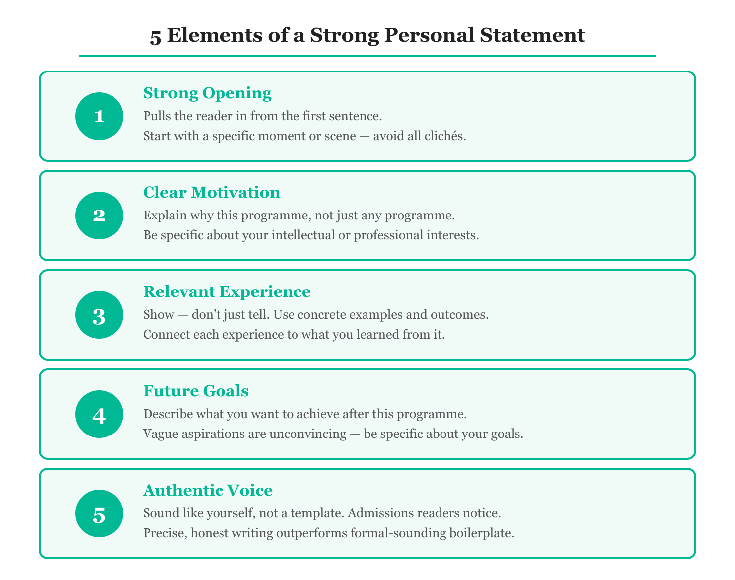 5 Elements of a Strong Personal Statement