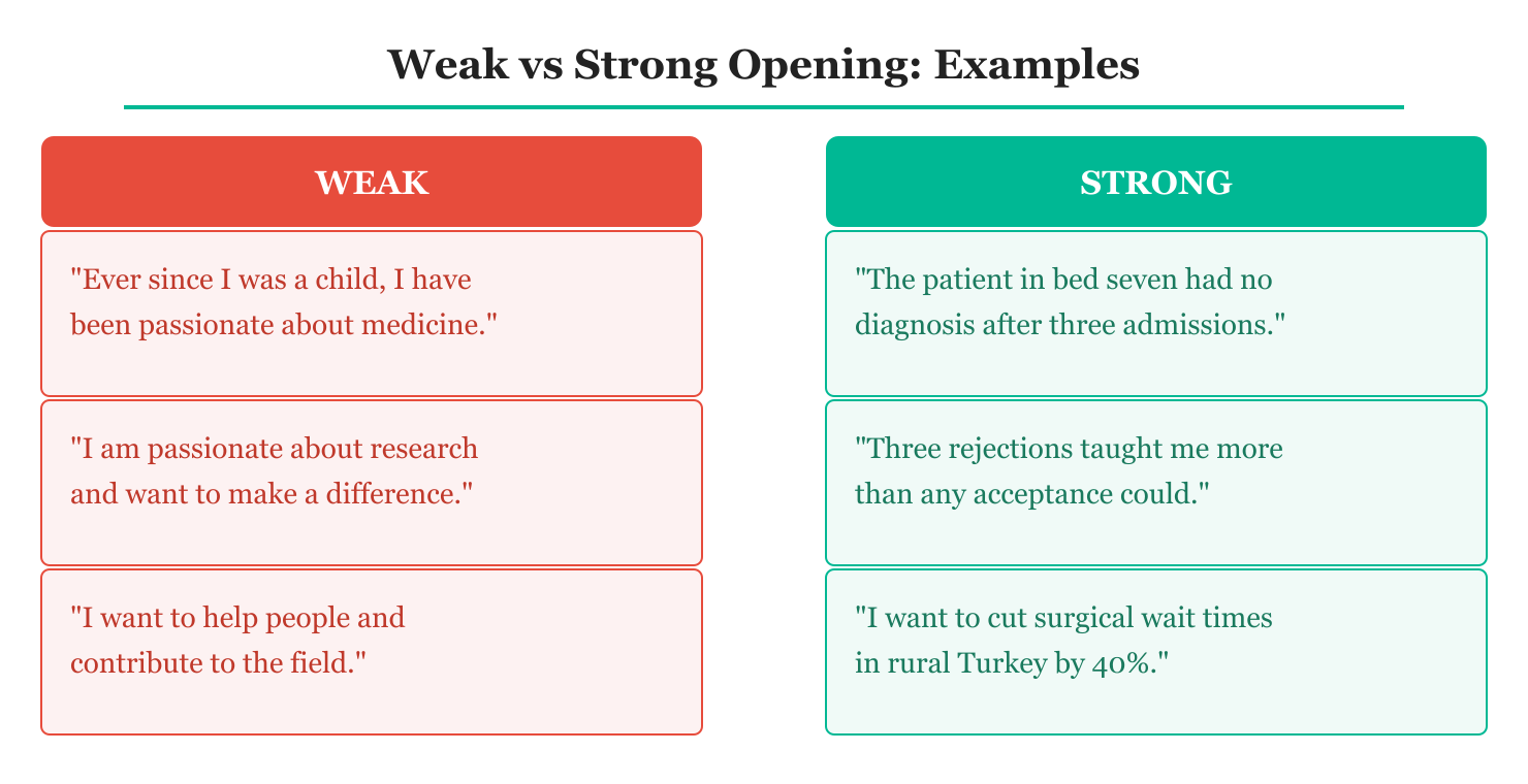 Weak vs Strong Personal Statement Openings